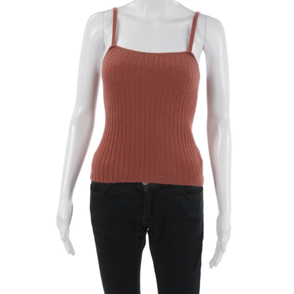 The Cashmere Project Womens Brown Striped Cashmere Square Neck Camisole Size XS